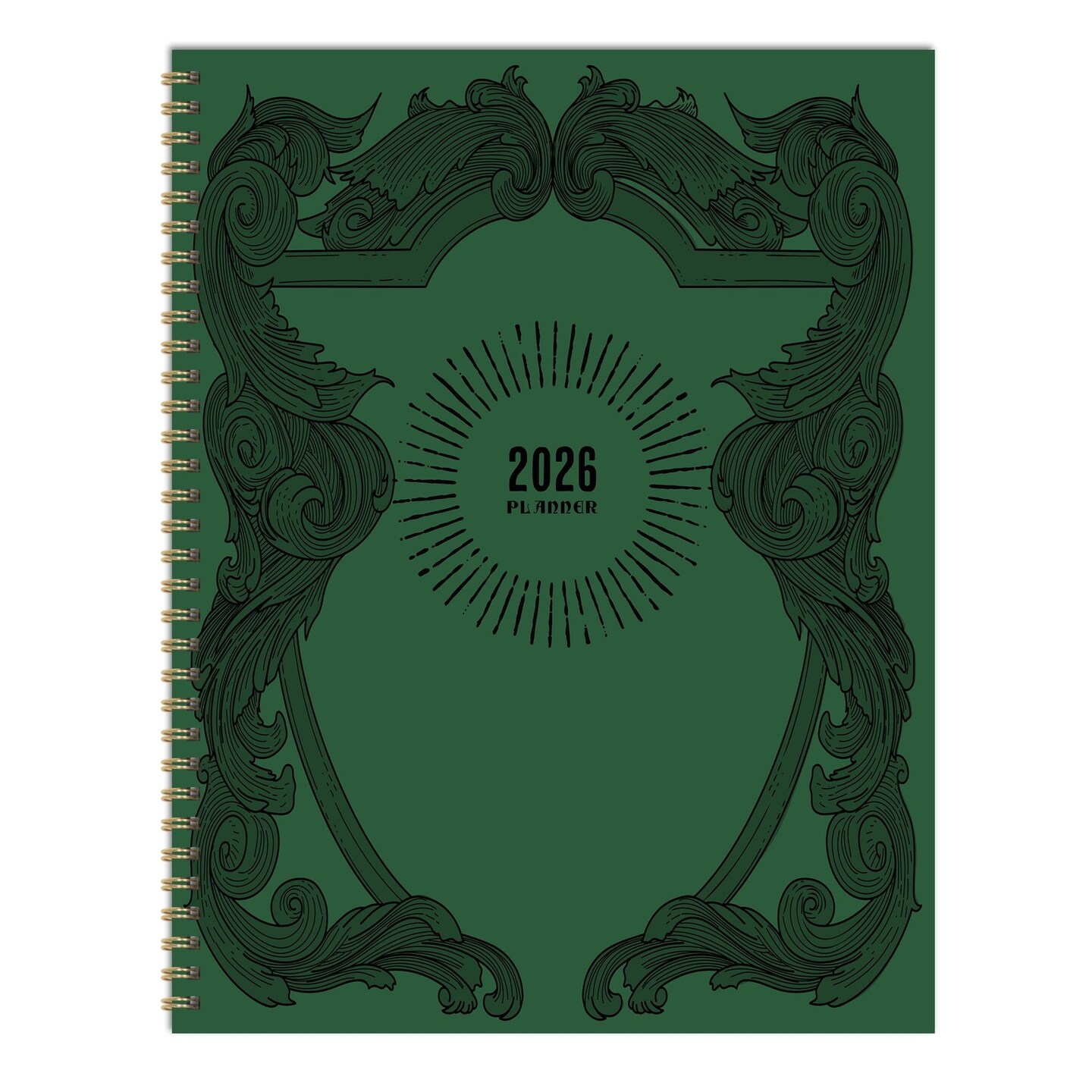 Edge Collections - 9&#x22; x 11&#x22; - Green - Gothic 2026 Weekly and Monthly Planner - 1 Piece