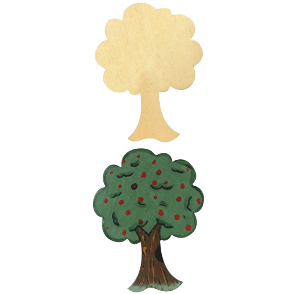 Tree Wood Cut-Outs 4&#x22; x 3&#x22; &#x2013; 12/Pack | Unfinished Wooden Tree Shapes for Crafts, Painting, and Classroom Art Projects