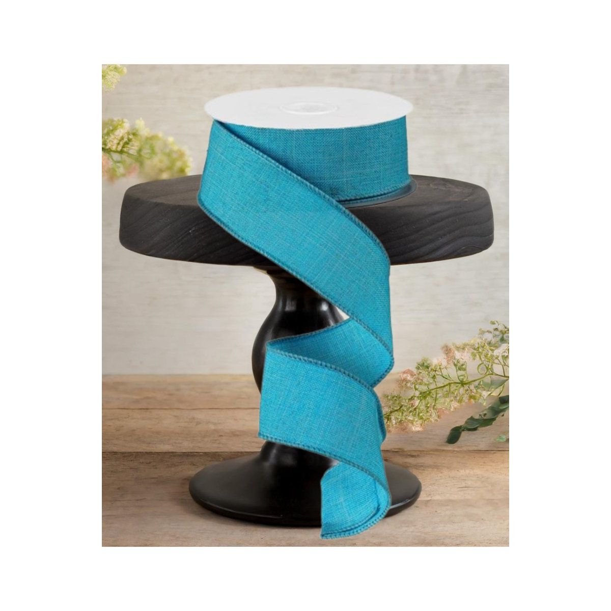 1.5&#x22; Royal Burlap Ribbon: Turquoise  (10 Yards)