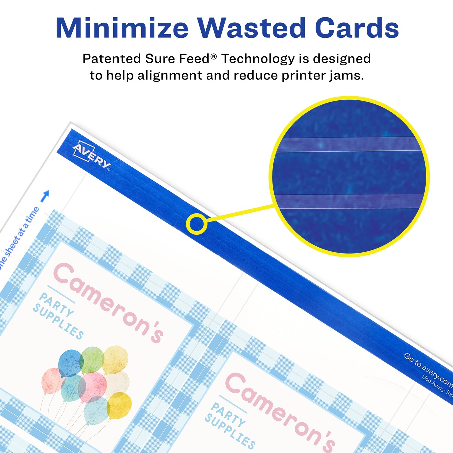 Avery Printable Matte White Cards with Sure Feed, 2.5" x 2.5" Square