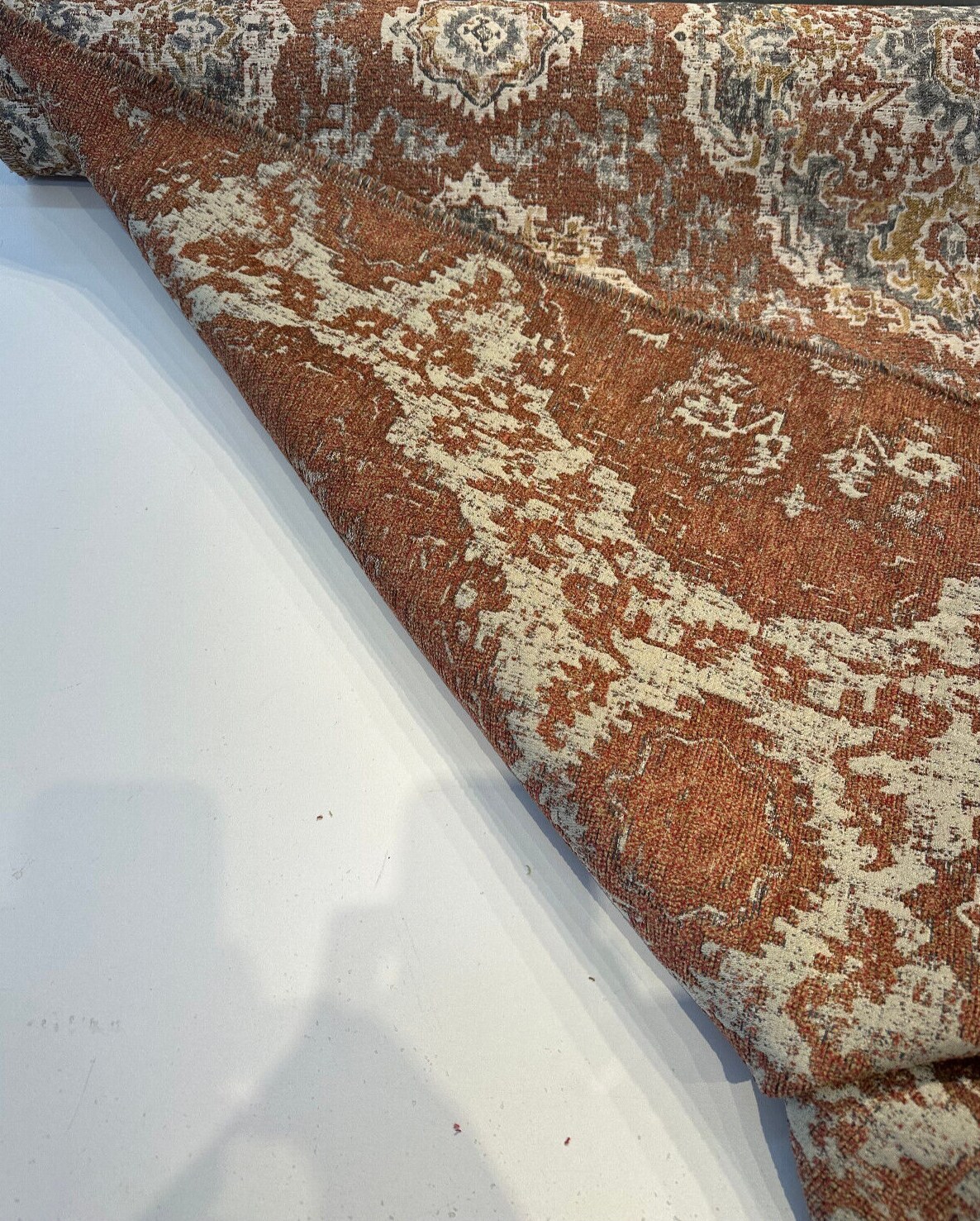 1 Yard Auburn Damask 67% Polyester 33% Poly Chenille Upholstery Fabric 57.75 Inch Width