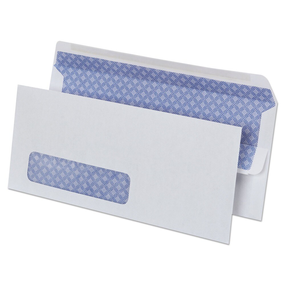 Universal Self-Seal 4.13 in. x 9.5 in. #10 Square Flap Security Tint Window Envelope - White (500/Box)