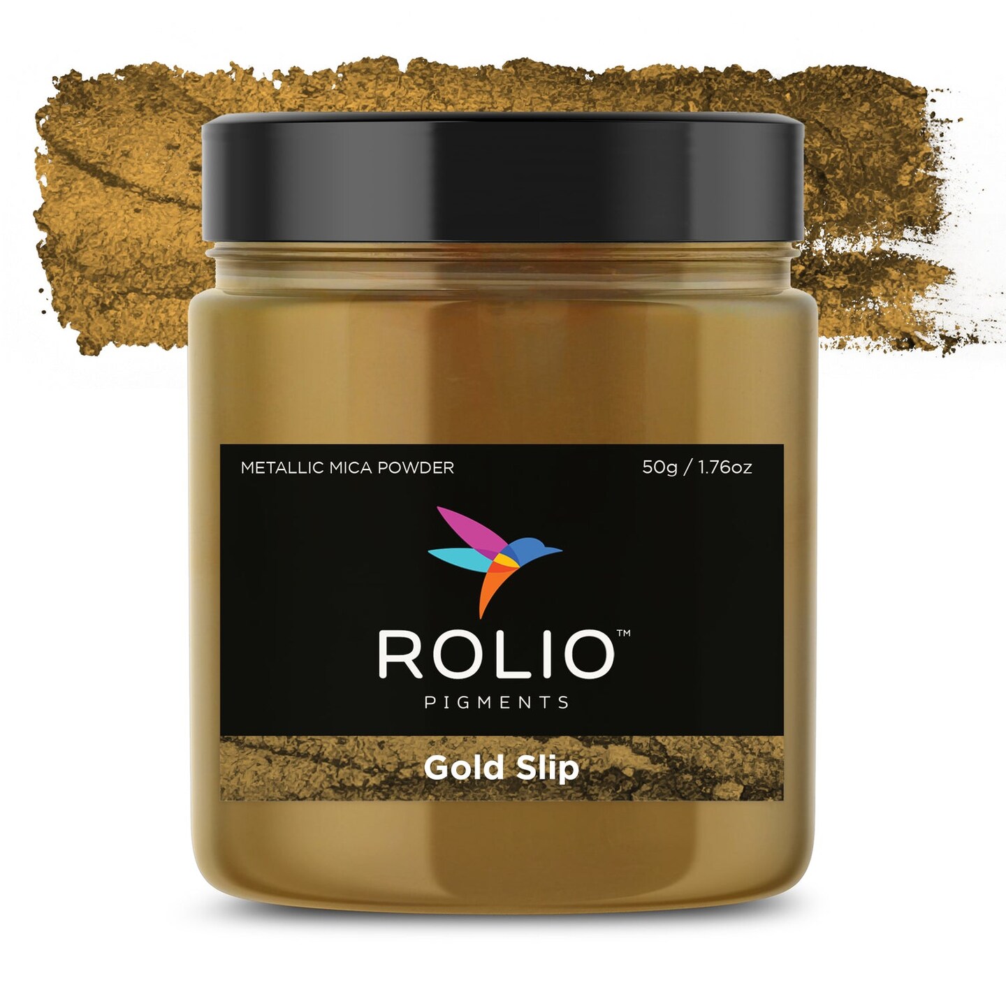 Rolio - 1 Jar Metallic Mica Powder (Gold Slip) - 50g