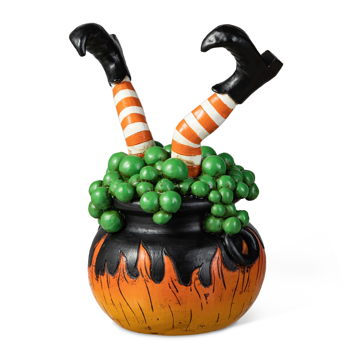 8.75&#x27;&#x27;H Halloween Polyresin Witches With Cauldron Table Decor