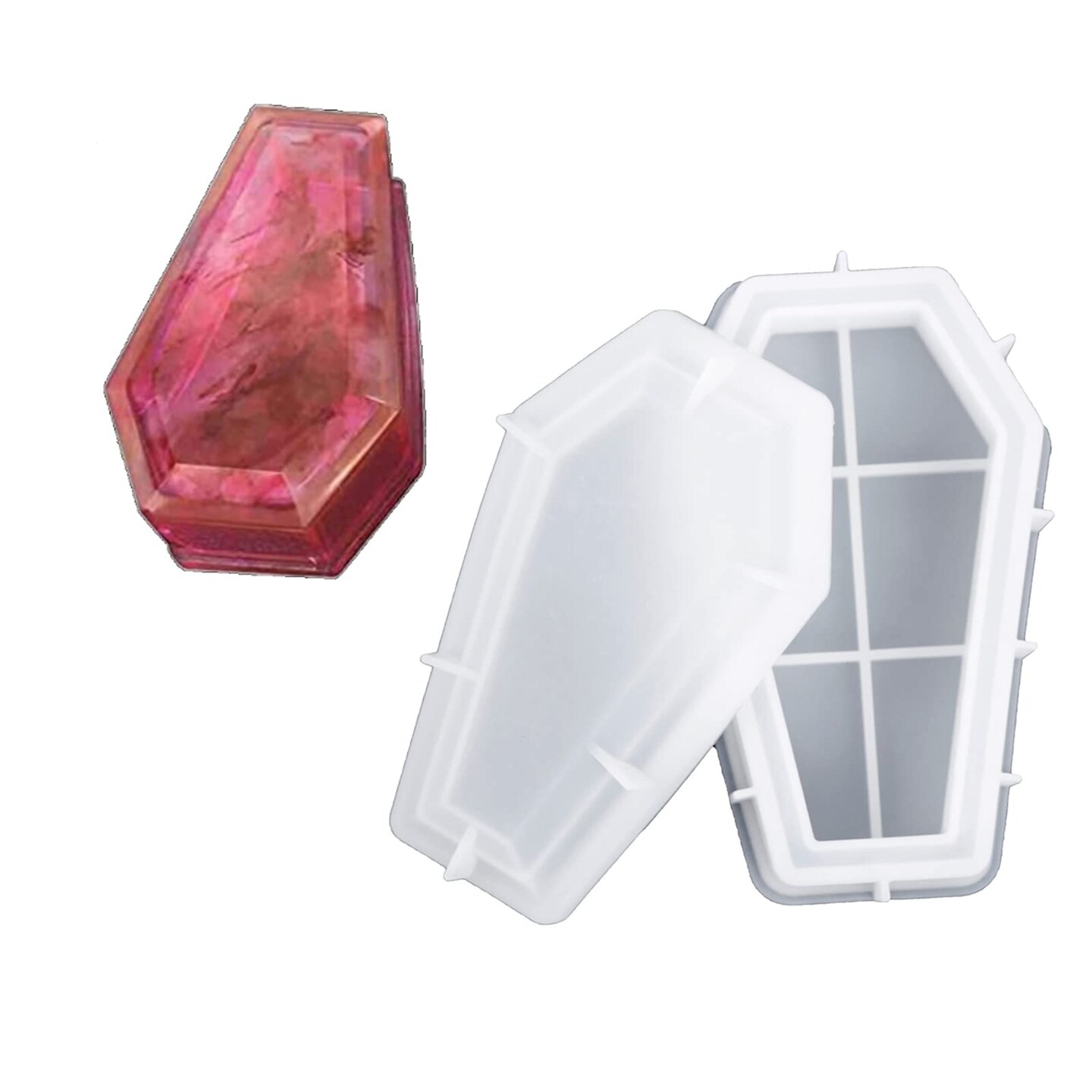Halloween Resin Silicone Molds  Resin Coffin Molds Storage Box Molds  Halloween Decorative Casting Mold for Halloween Theme DIY Making Supplies