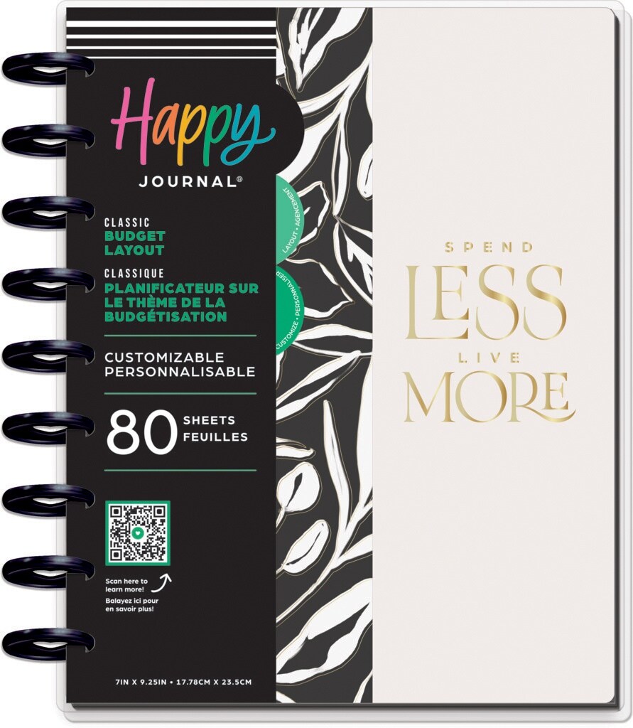 Happy Planner Classic Disc Bound Guided Journal-Sketchy Floral Budget