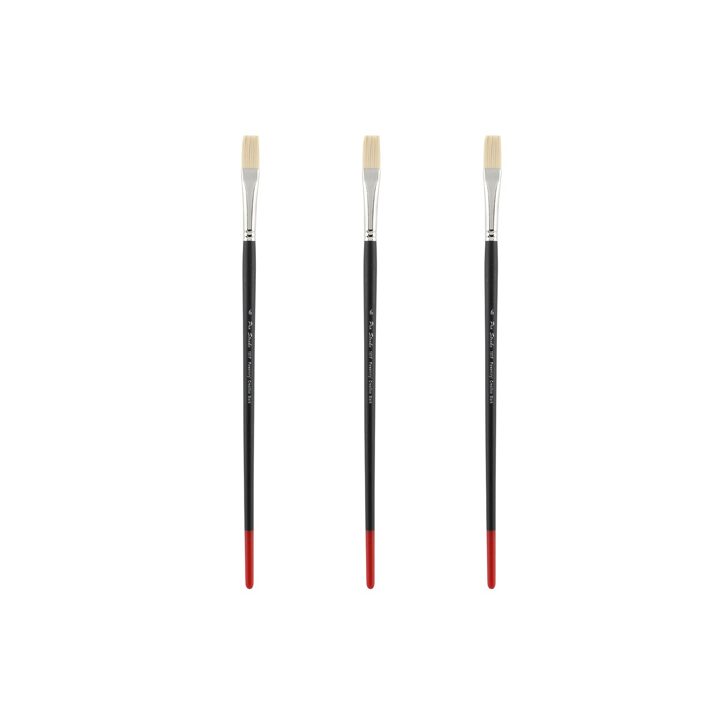 Creative Mark Powercryl Ultimate Acrylic Paint Brushes - Flat Assorted Sets of 3, Artist Paint Brushes, 3 Diameters of Synthetic Hair Filament, Fine Control of Heavy Acrylics, Water Soluble Oils, and More