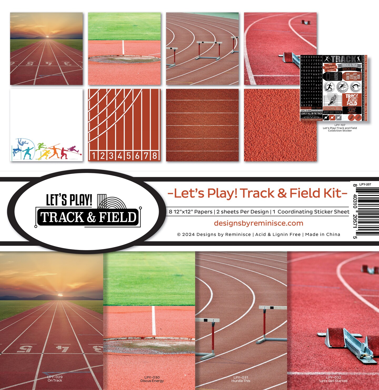 Reminisce Collection Kit 12&#x22;X12&#x22;-Let&#x27;s Play! Track And Field
