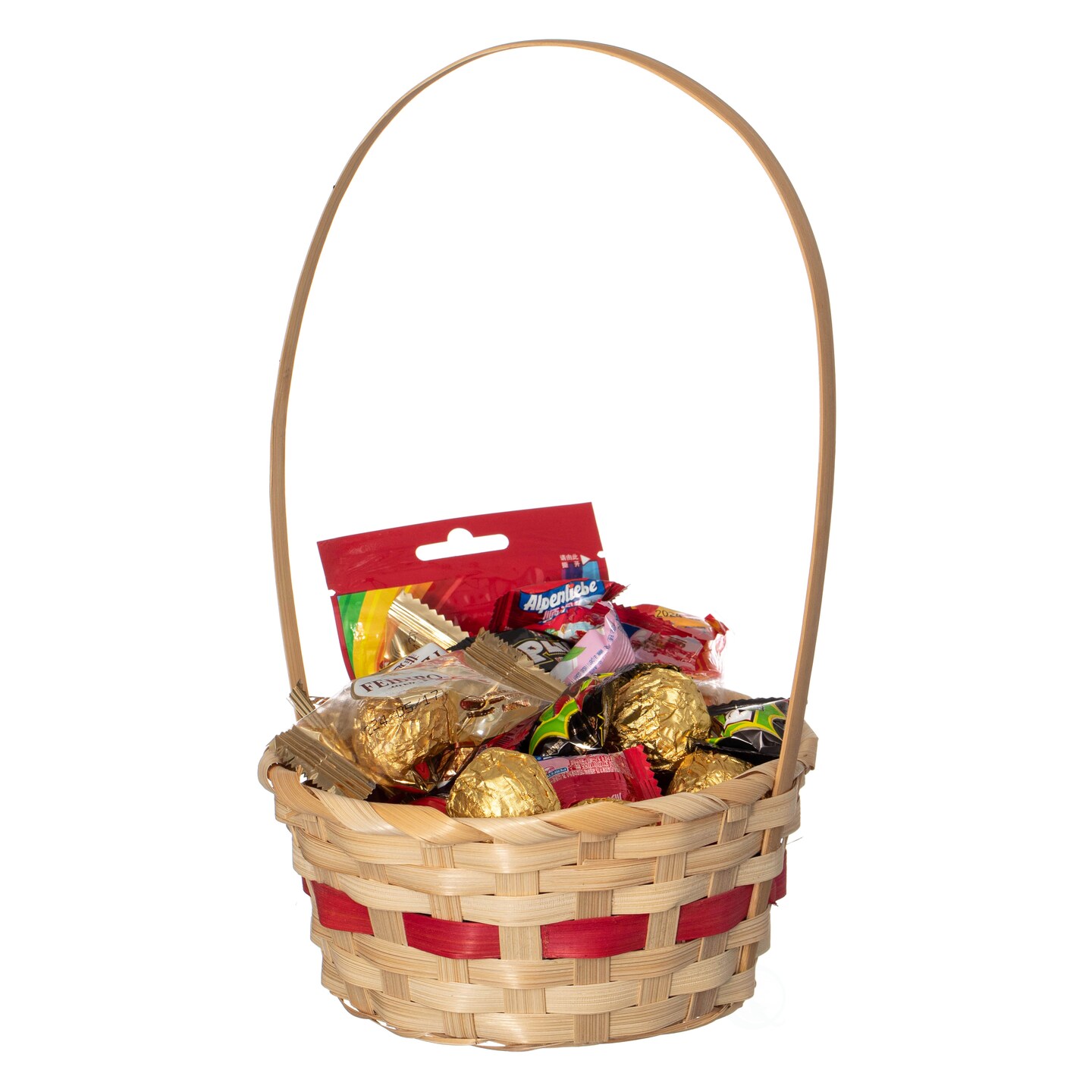 Wickerwise Multipurpose Hand-Woven Basket with Handle – Ideal as Gift Basket, Food Storage, Flower and Bread Basket, Fruit Storage, and Decorative Usage - Perfect for Wedding, Garden or Home Décor