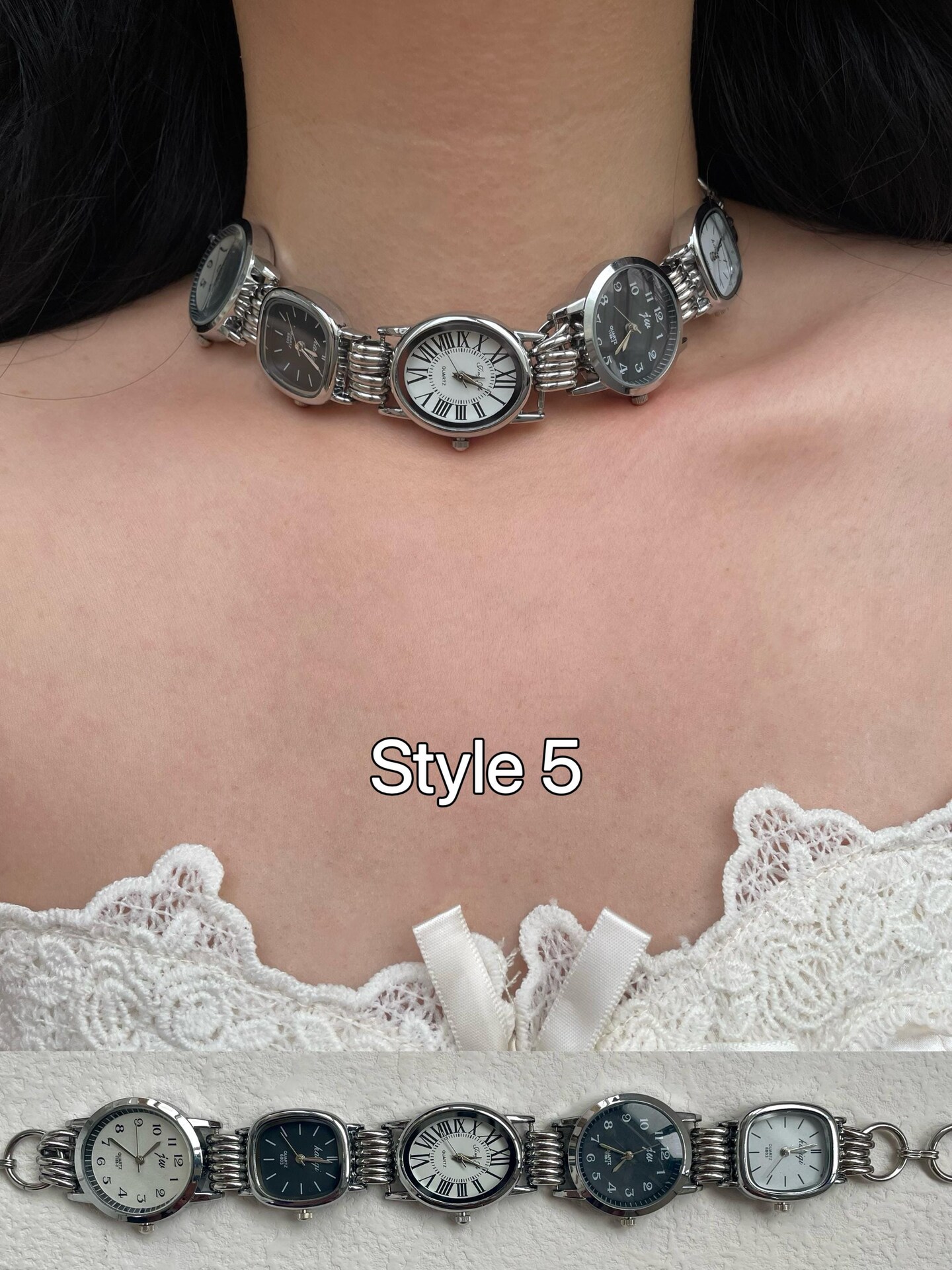 Vintage watch choker good chain key necklace