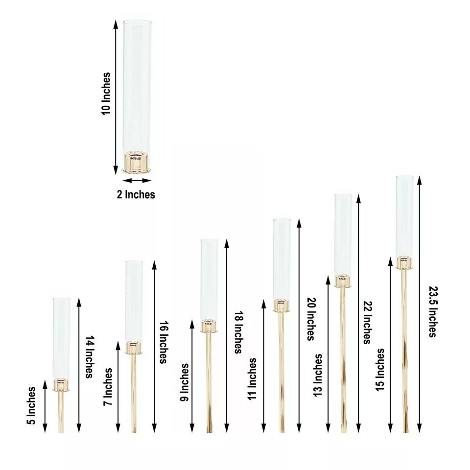 24" tall Gold Candelabra Candle Holder Glass Centerpiece Wedding Decorations