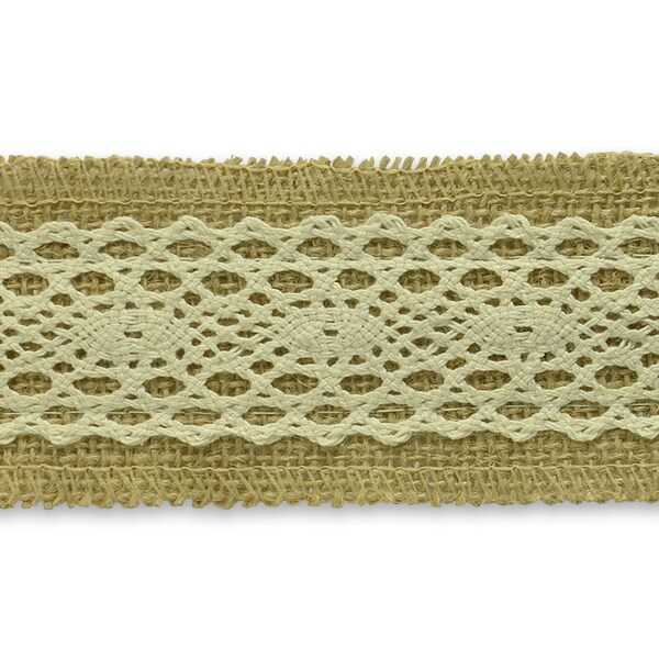 5 Yards of Annalie Jute Lace Trim | 5 yard cut