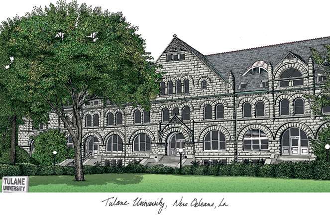 Tulane University 11w x 8.5h Spirit Diploma Manhattan Black Frame with Bonus Campus Images Lithograph (value savings $59)
