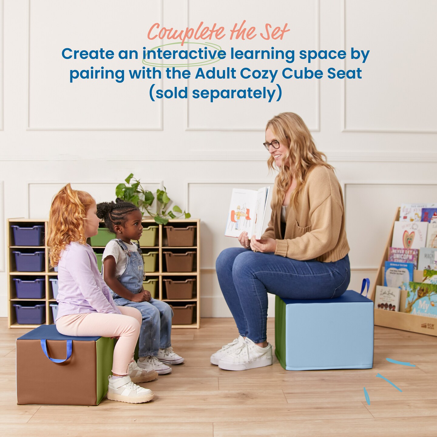 SoftZone Children&#x27;s Cozy Cubes, Flexible Seating, 4-Pack