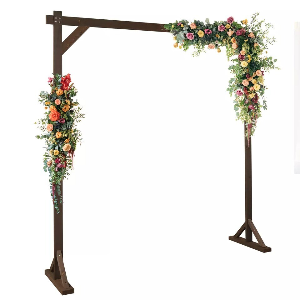 7.2FT Wooden Wedding Arch Arbor Backdrop Stand for Ceremony Party Decoration