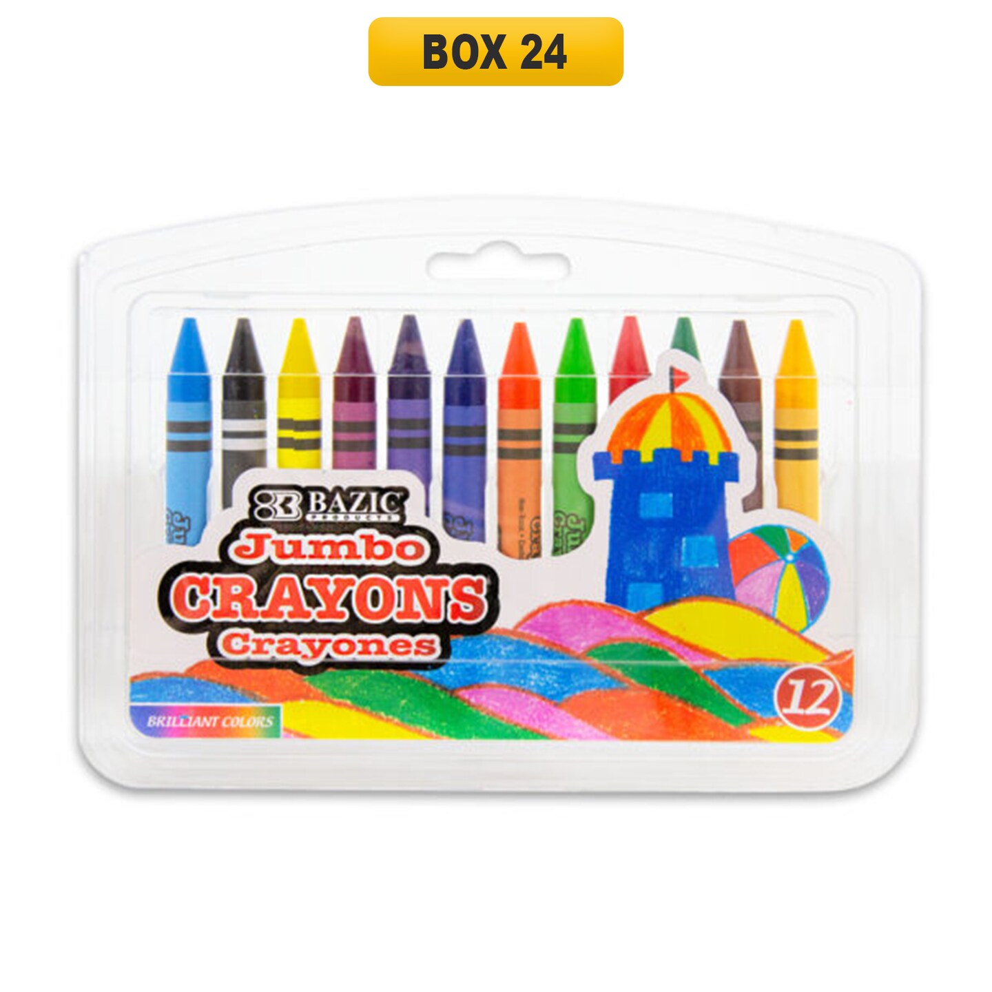 Bazic&#xAE; 12 Color Premium Jumbo Crayons