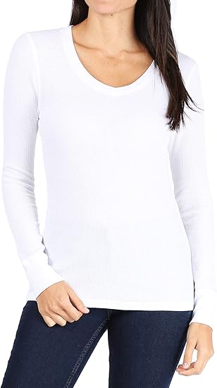Women&#x2019;s Long Sleeve Thermal V Neck Tee | RADYAN&#xAE;