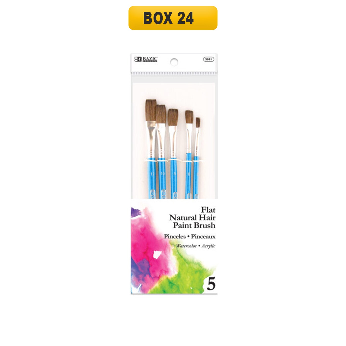 Bazic&#xAE; Flat Natural Hair Paint Brush