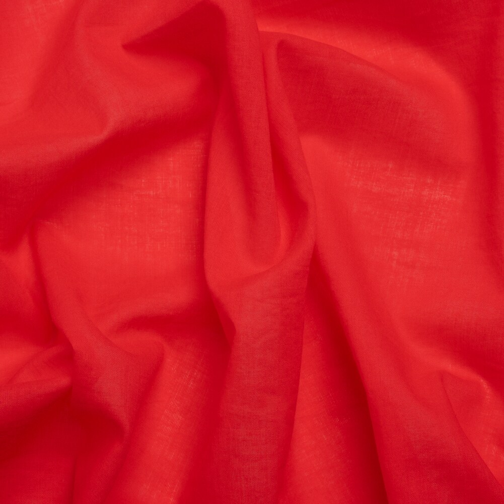 1 Yard Hot Coral Cotton Voile Lightweight Sheer Breathable Solid Fabric