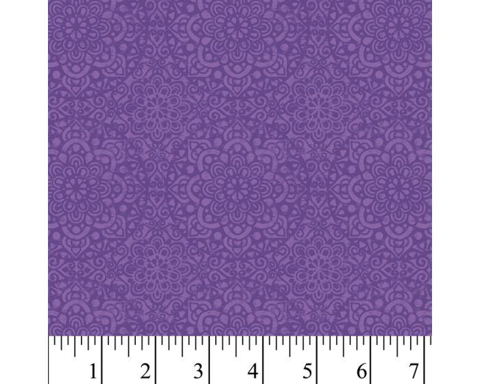 Medallions Lavender Cotton Fabric | By the Yard | Sewing and Crafting | 44 inches wide