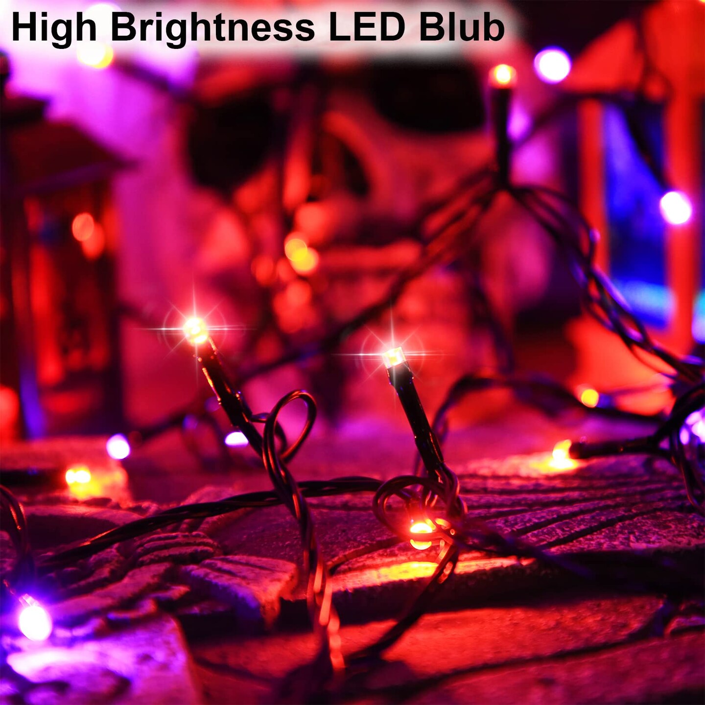 Halloween Decorations Outdoor Solar String Lights Orange &#x26; Purple, Outside 2Pack Total 144ft 400 LED 8 Modes with Timer, IP44 Waterproof Spooky Gothic Lights for Party, Patio, Tree, Garden Decor