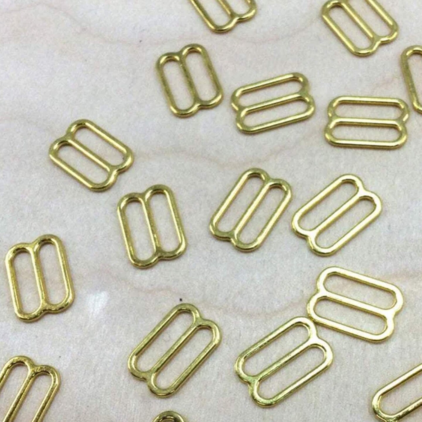 1 Dozen 1/2&#x22; Gold Strap Adjuster Slider for Bras Swimwear Lingerie Sewing Supplies