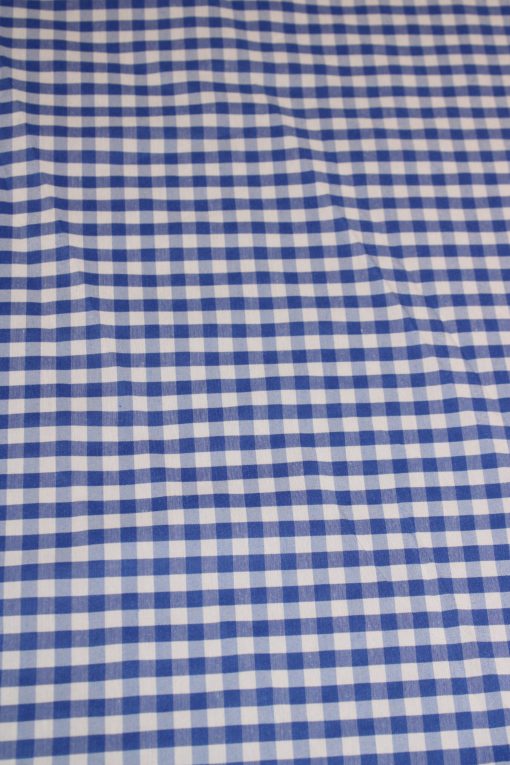 1 Yard Royal Blue Micro Gingham Poly Cotton Fabric 1/8 Inch Checkered Non-Stretch 58/59 Inch Width