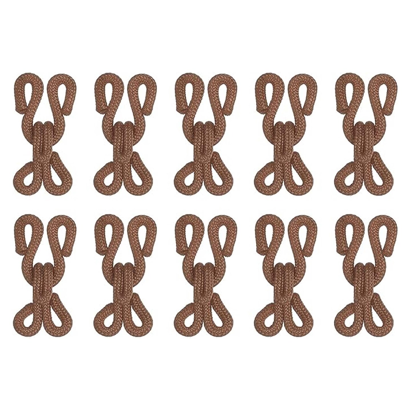 4 Jumbo Fabric Covered Hook and Eyes for Fur Jackets Brown Heavy Duty Closures