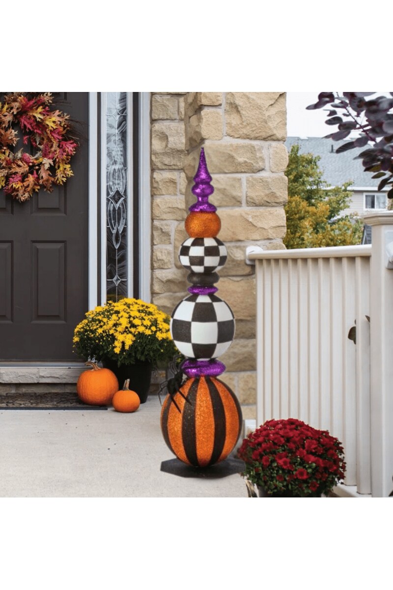 48&#x22; Glitter Halloween Ball Topiary