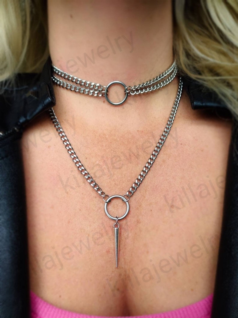 Sterling Silver Choker Necklace, Multi Chain Choker Necklace, Elegant Multi Line Choker Chain, Trendy Choker Necklace, Multi popular Chain Necklace