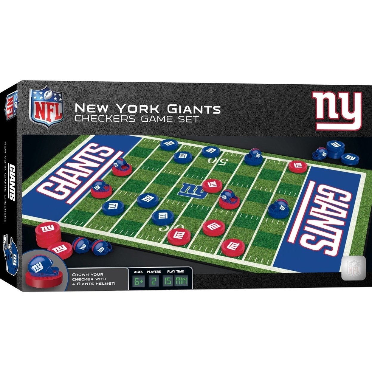 York Giants Checkers Game Nfl Board Game 24 Pieces 13X21 Inch Size