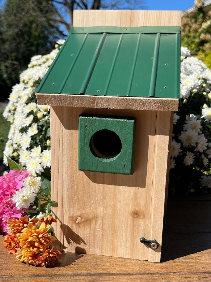 Bluebird Nesting Box with Tin Roof