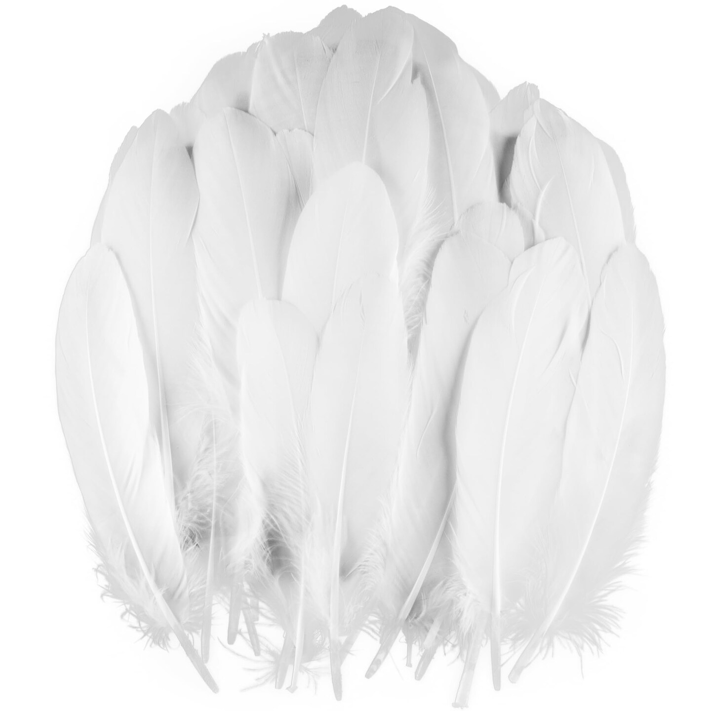 UNEEDE 120Pcs 6-8 Inch White Feathers  Natural Goose Feathers for DIY Wedding Decorations  Halloween Decoration Angel Wings &#x26; Fairy Crafts