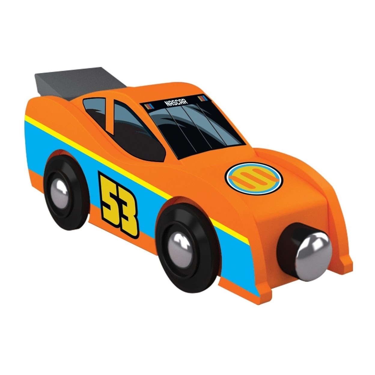 Nascar Toy Train Engine Officially Licensed Compatible With 1 Inch Wooden Tracks