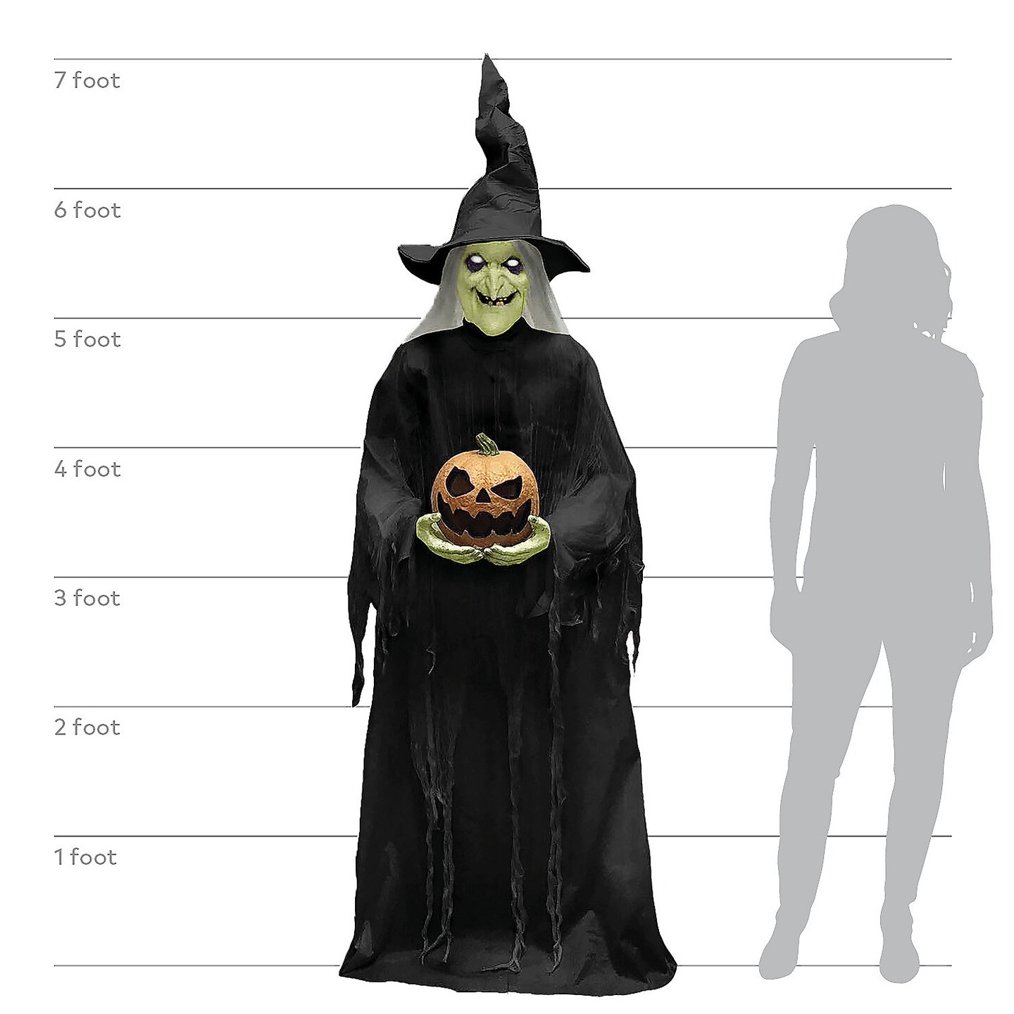 Ghost Witch Animated Prop 7 inches