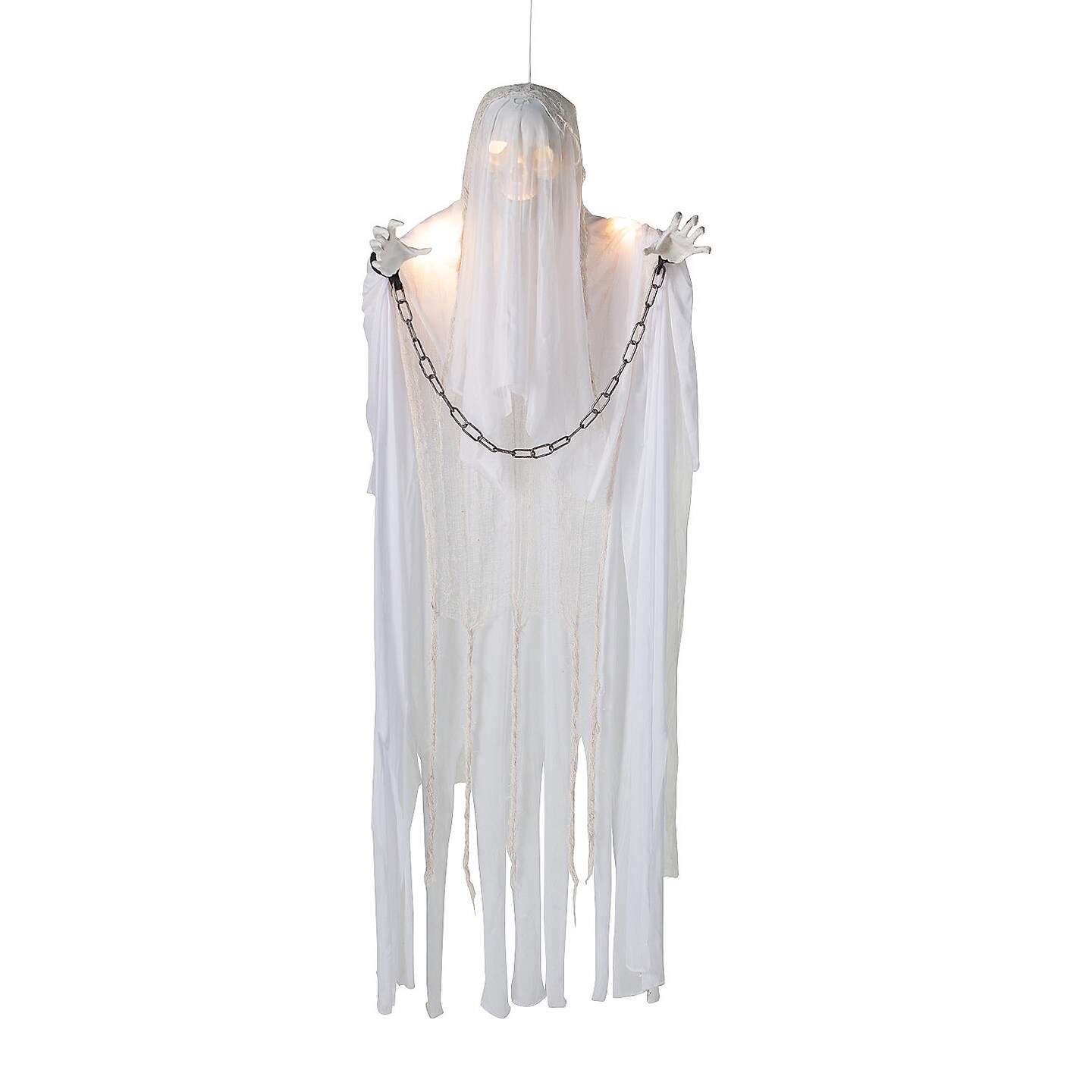 Animated White Grim Reaper with Lights &#x26; Sound 5 Ft.