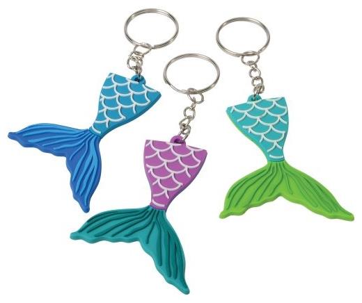 Mermaid Tail Rubber Keychains (Include 12 Units)