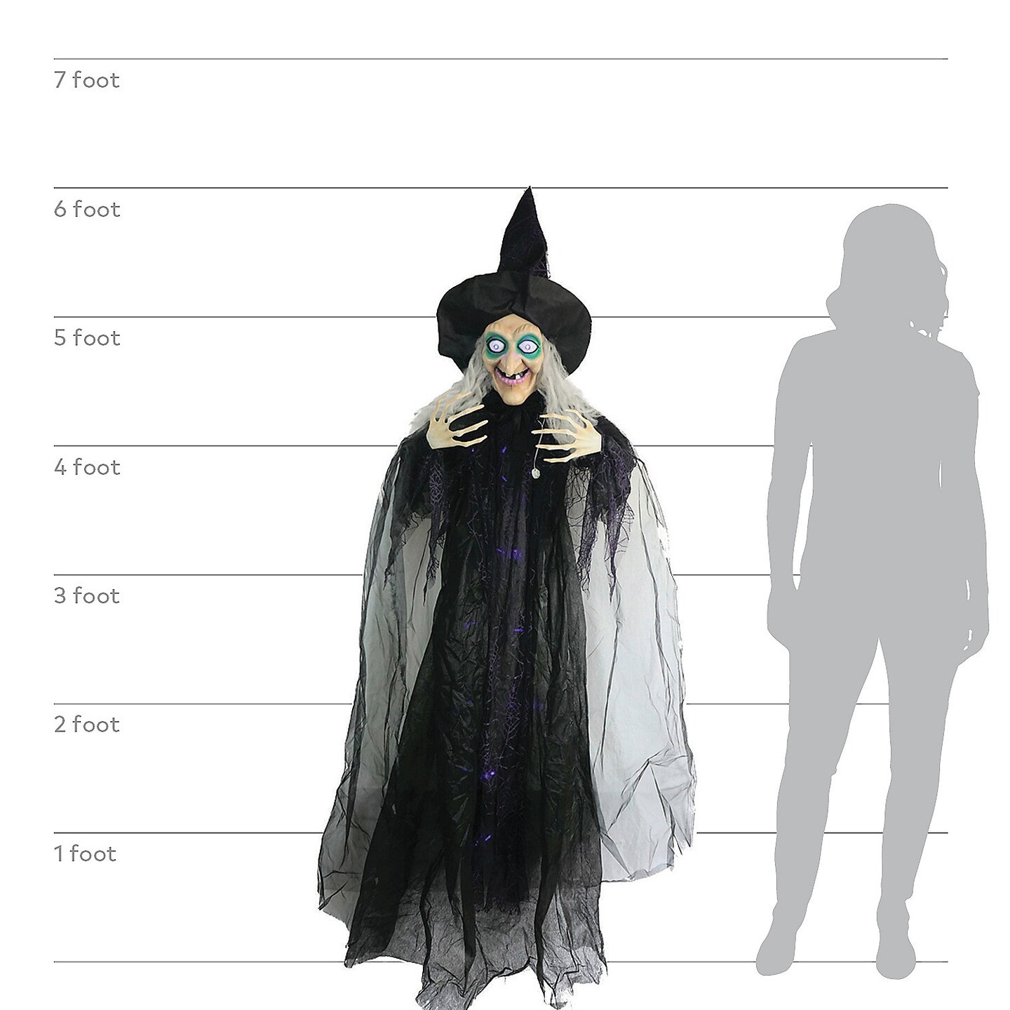 Hanging Witch Animated 72 Inches