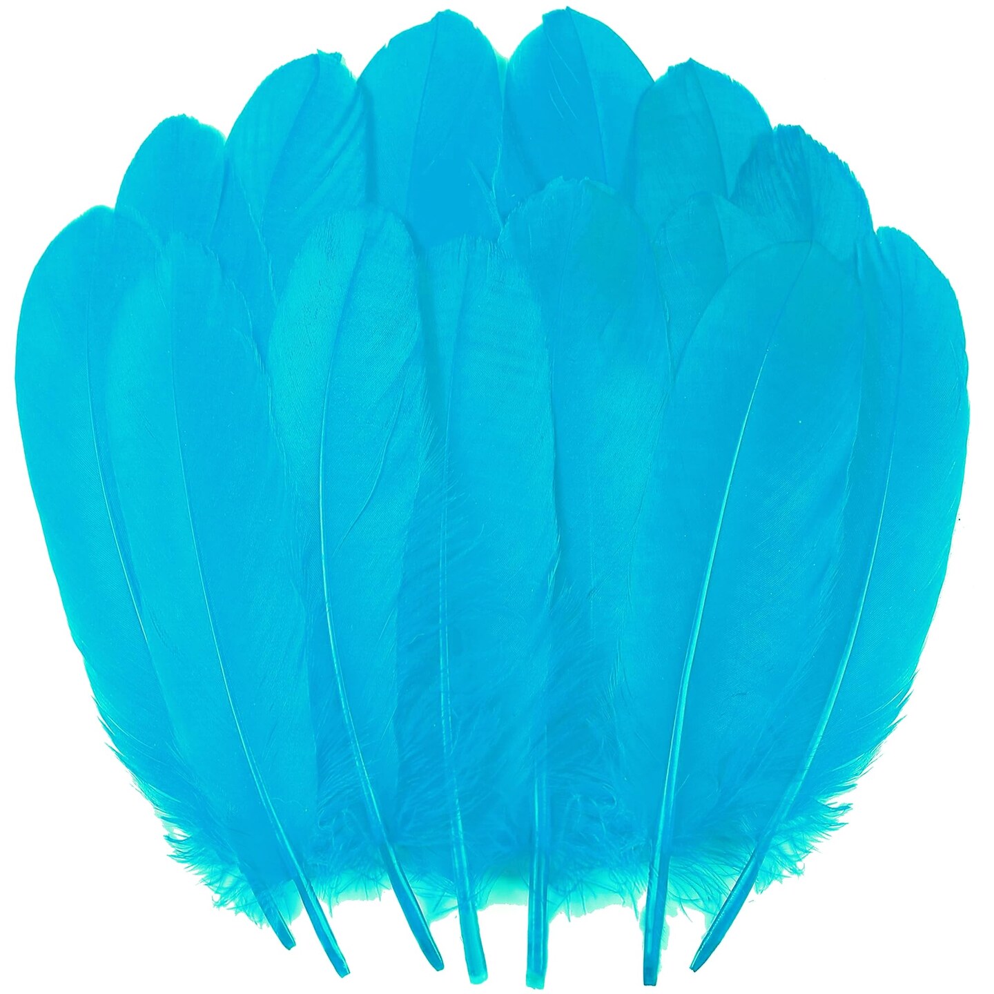 Ballinger Turquoise Craft Feathers Bulk - 120Pcs 6-8inch Goose Feathers for DIY Crafts Halloween Decorations, Jewelry,Cosplay and Clothing Accessories