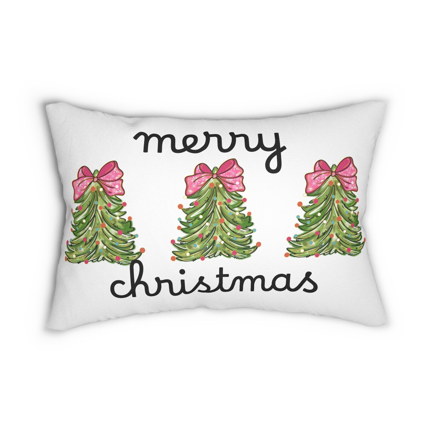 Whimsical Christmas Trees Pillow Outdoor Holiday Pillow Oblong Pillow Holiday Pillow Santa Pillows Merry Christmas Pillow MakerPlace by