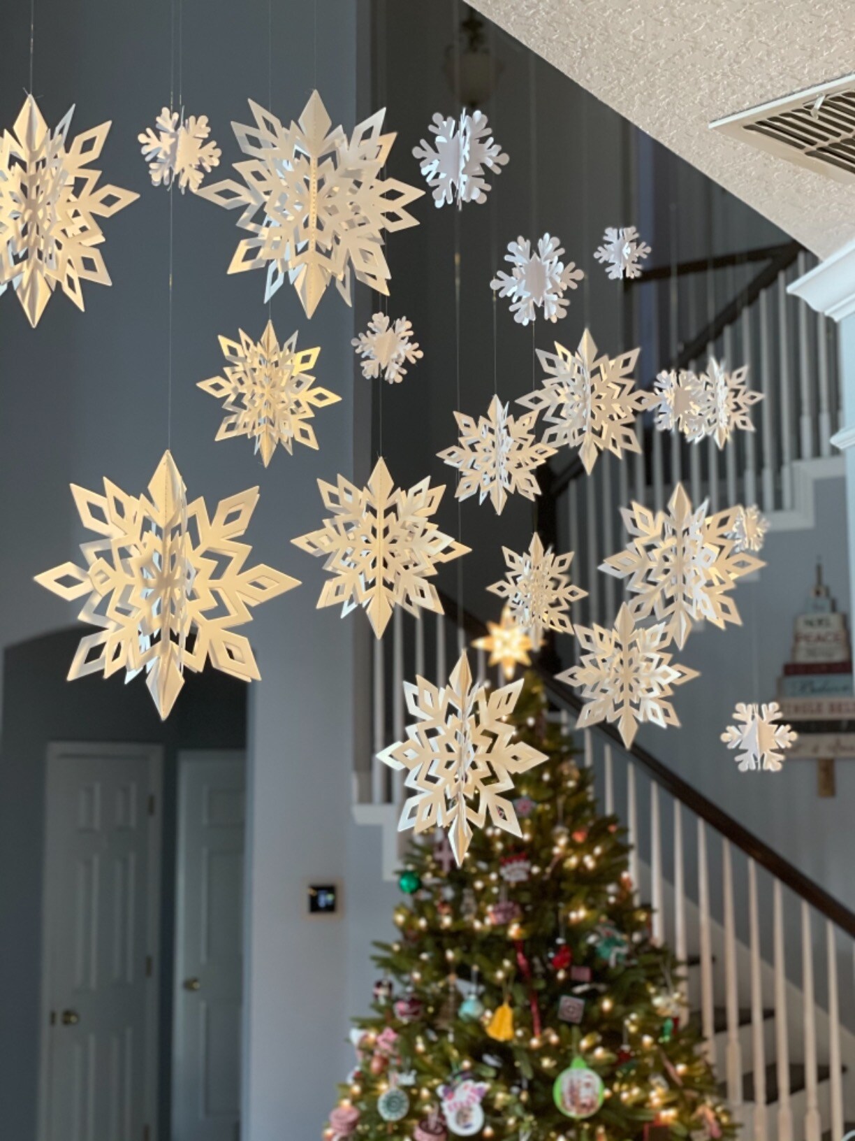 Christmas Hanging Snowflake Decorations White 3d Snowflakes Snowflake Ornaments Christmas Decorations Indoor Home Decor