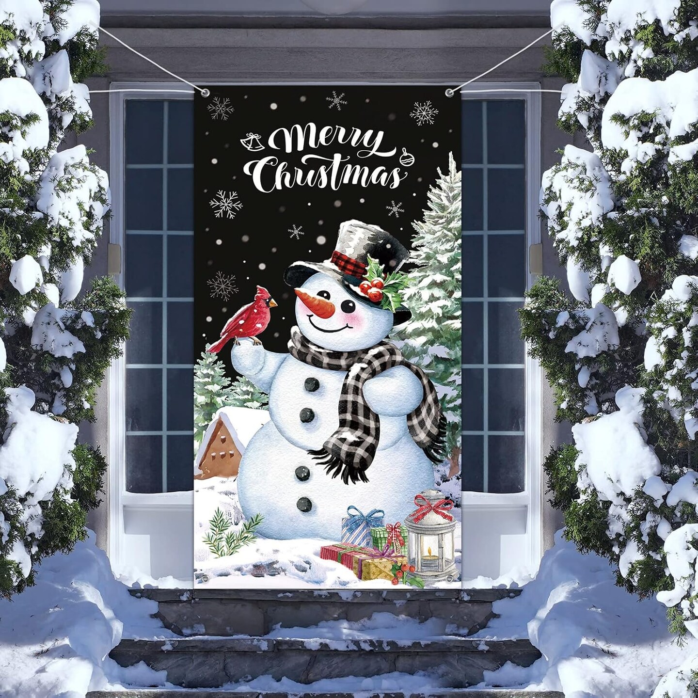 Christmas Snowman Door Cover