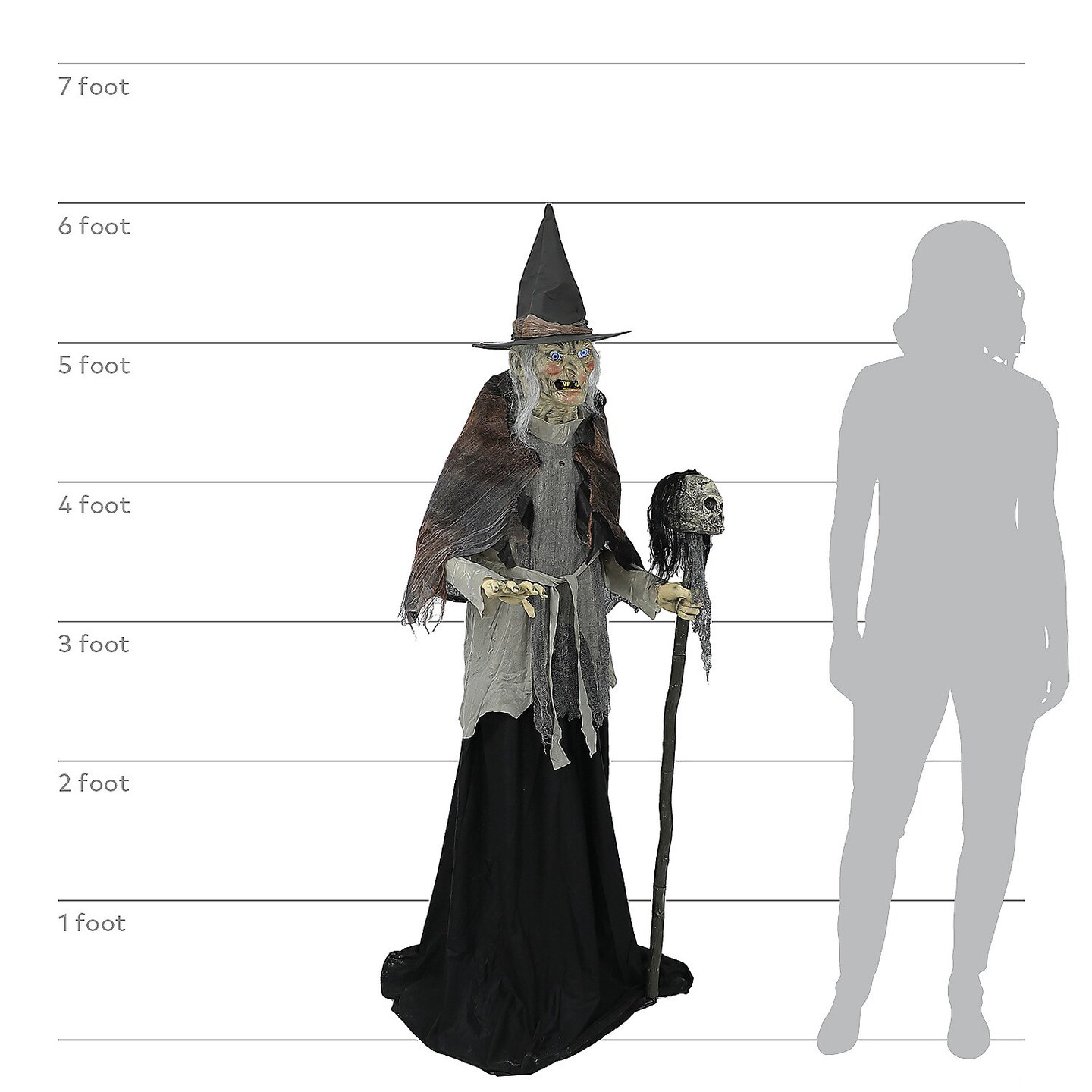 Lunging Witch with DigitEye Animated Prop 6 inches