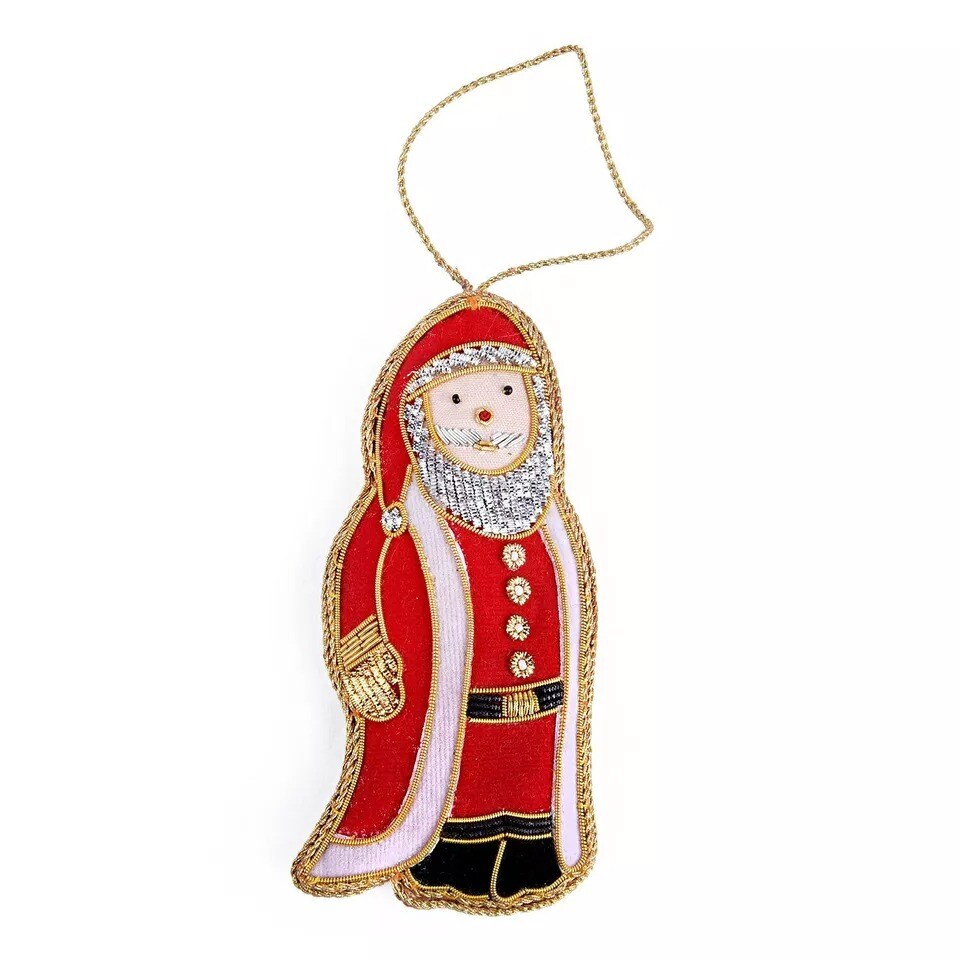 4" Beaded Santa Tree Decoration, Beaded Ornament, Red and Gold Michaels