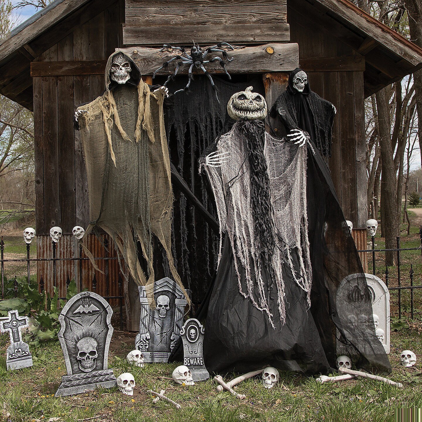 Animated Grim Reaper with Wings Hanging Halloween Decoration 3 Ft