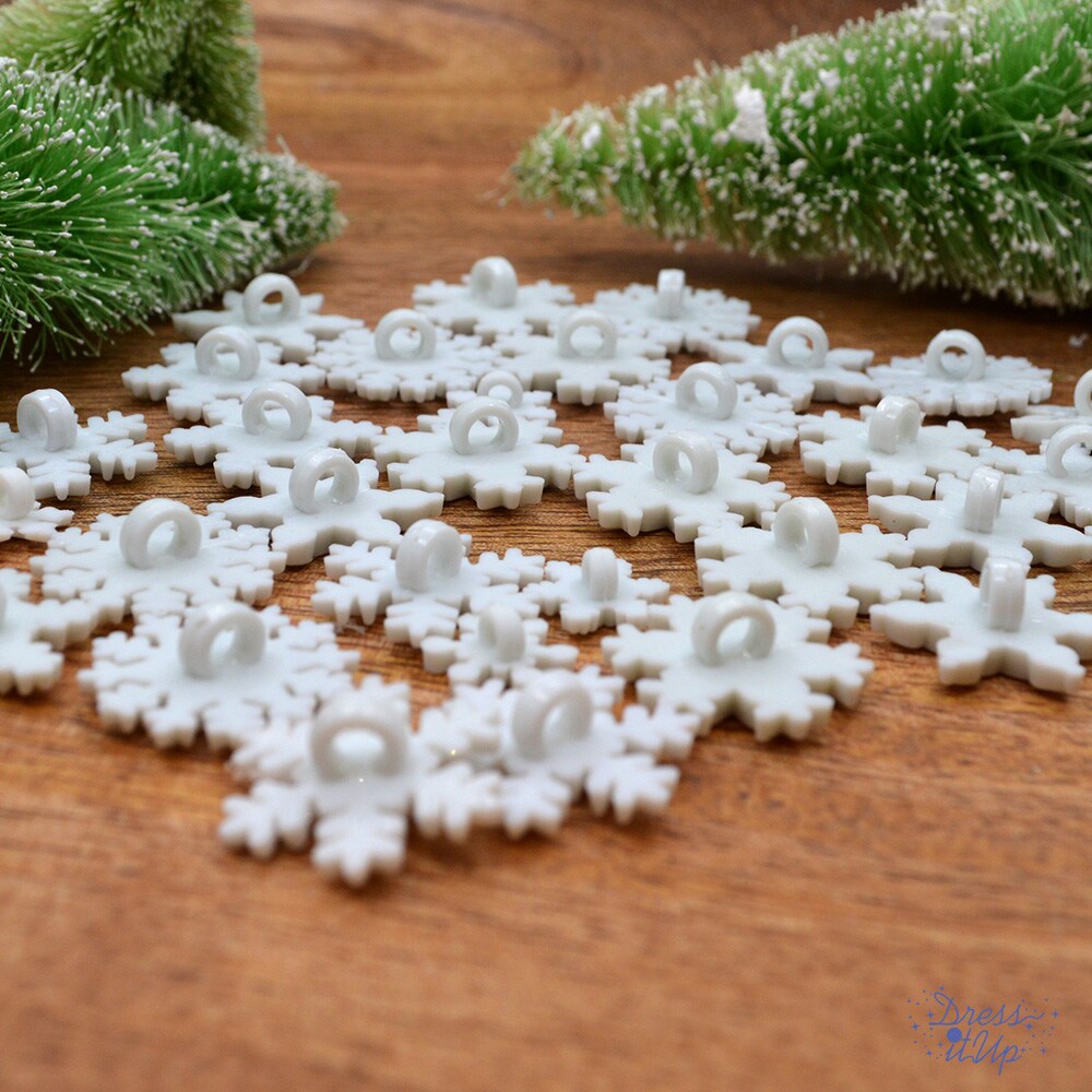 Dress It Up Buttons Snowflake Super Value Pack, 50pcs Sewing Shank Embellishments
