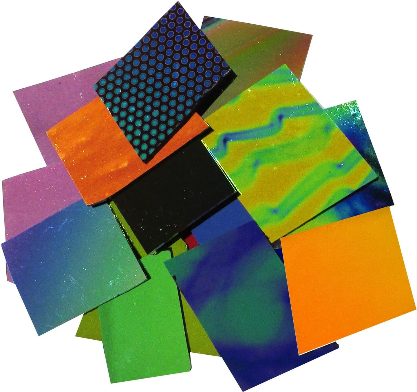 1/2lb. CBS Dichroic Glass Assorted Jewelry Pack Thin Black 96 COE