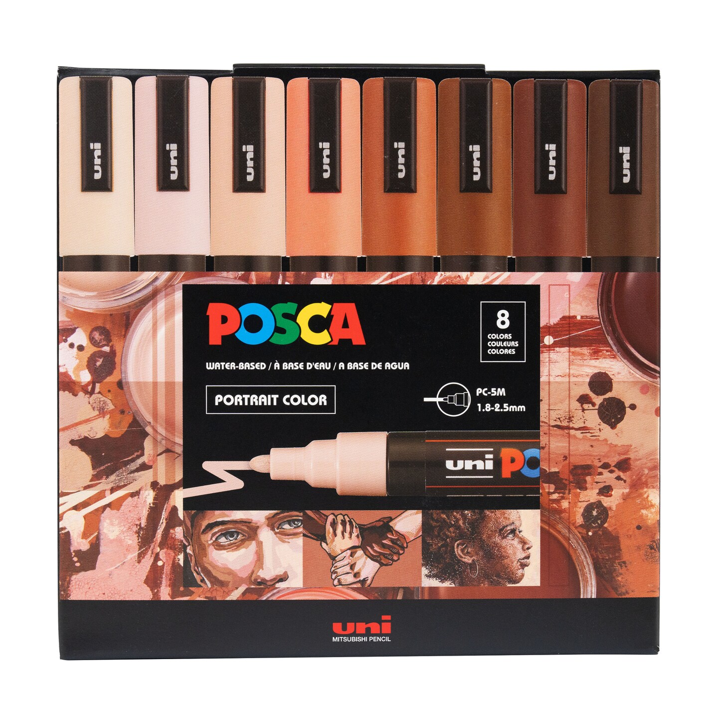 POSCA Paint Marker Set, 8-Color PC-5M Portrait Colours Set