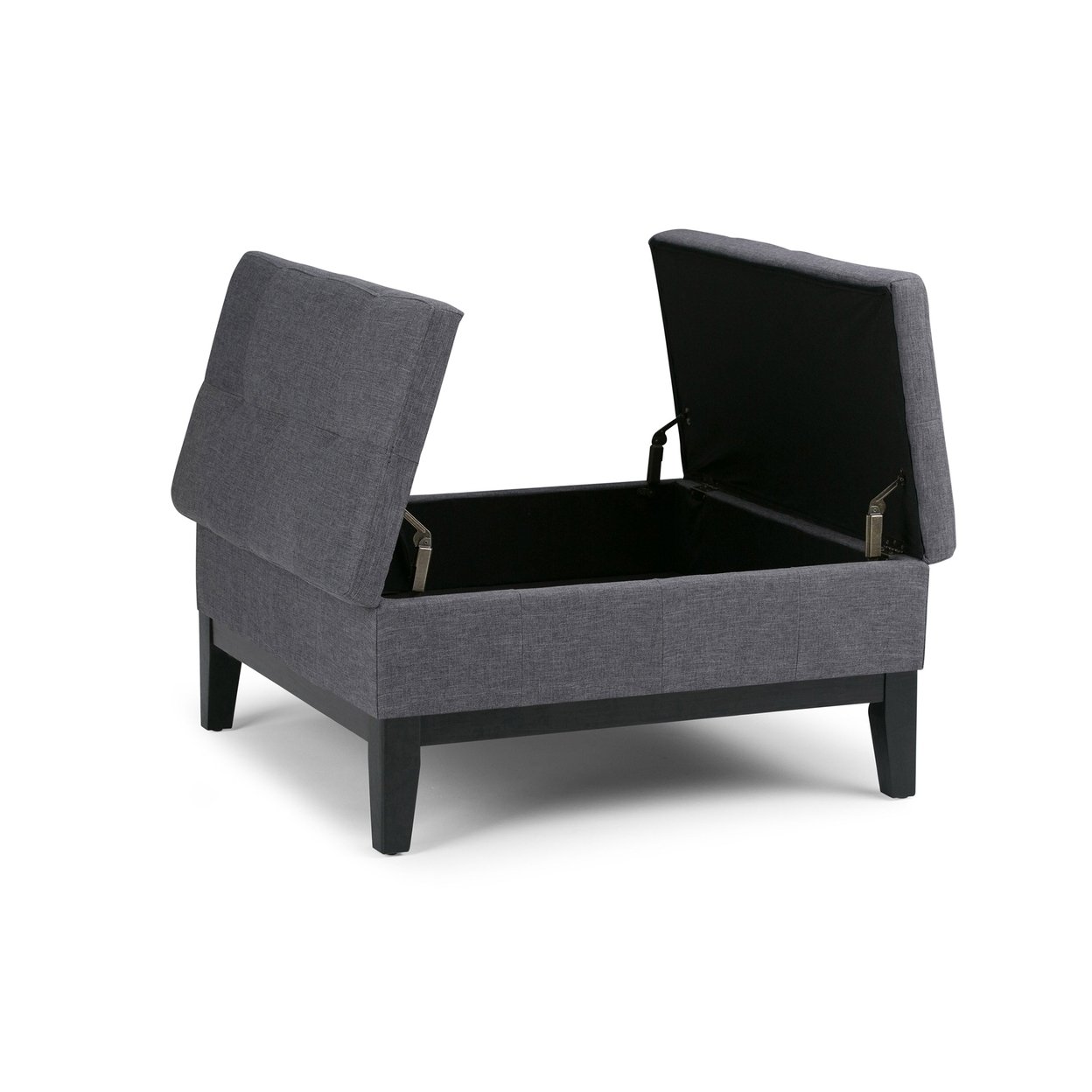Simpli Home Dover 36"Square Coffee Table Lift Top Storage Ottoman, Modern
