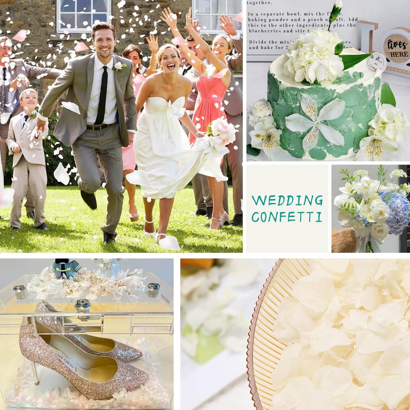 Dried Real Hydrangea Petals, Natural Preserved Dry Flower Petals for Wedding Party Dinner Table Decor